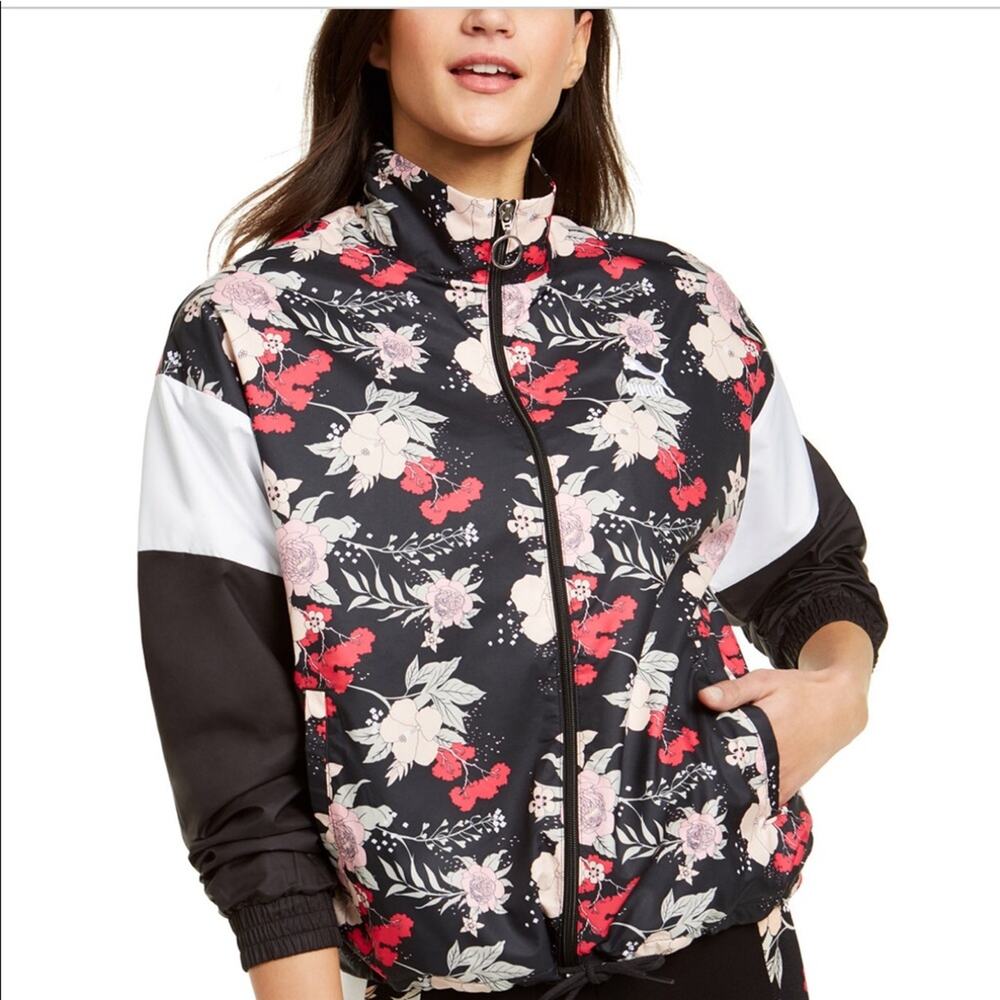 PUMA Jacket NWT Floral, Color Blocked Track Workout Zip Up Women's Medium - Picture 2 of 6